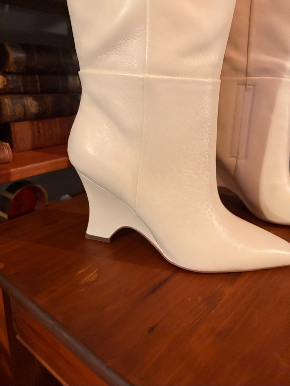 Sam Edelman Vance Ivory Knee Pointed-Toe Boots - Picture 4 of 13